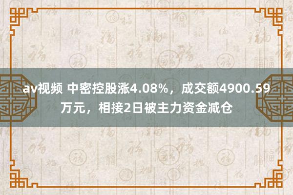 av视频 中密控股涨4.08%，成交额4900.59万元，相接2日被主力资金减仓