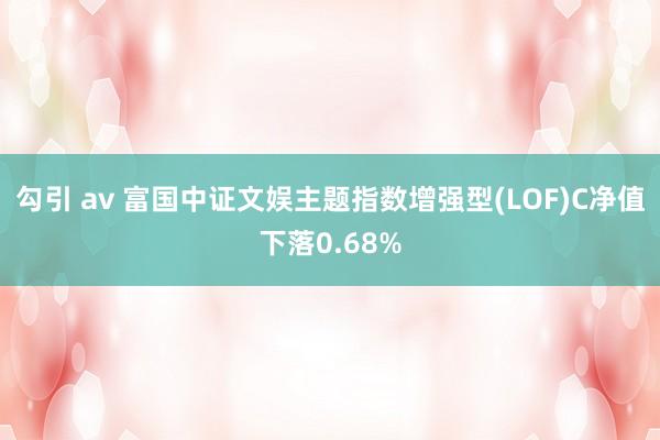 勾引 av 富国中证文娱主题指数增强型(LOF)C净值下落0.68%